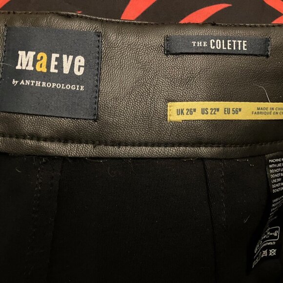 Maeve by Anthropologie Black Leather Colette Pants - Picture 9 of 11